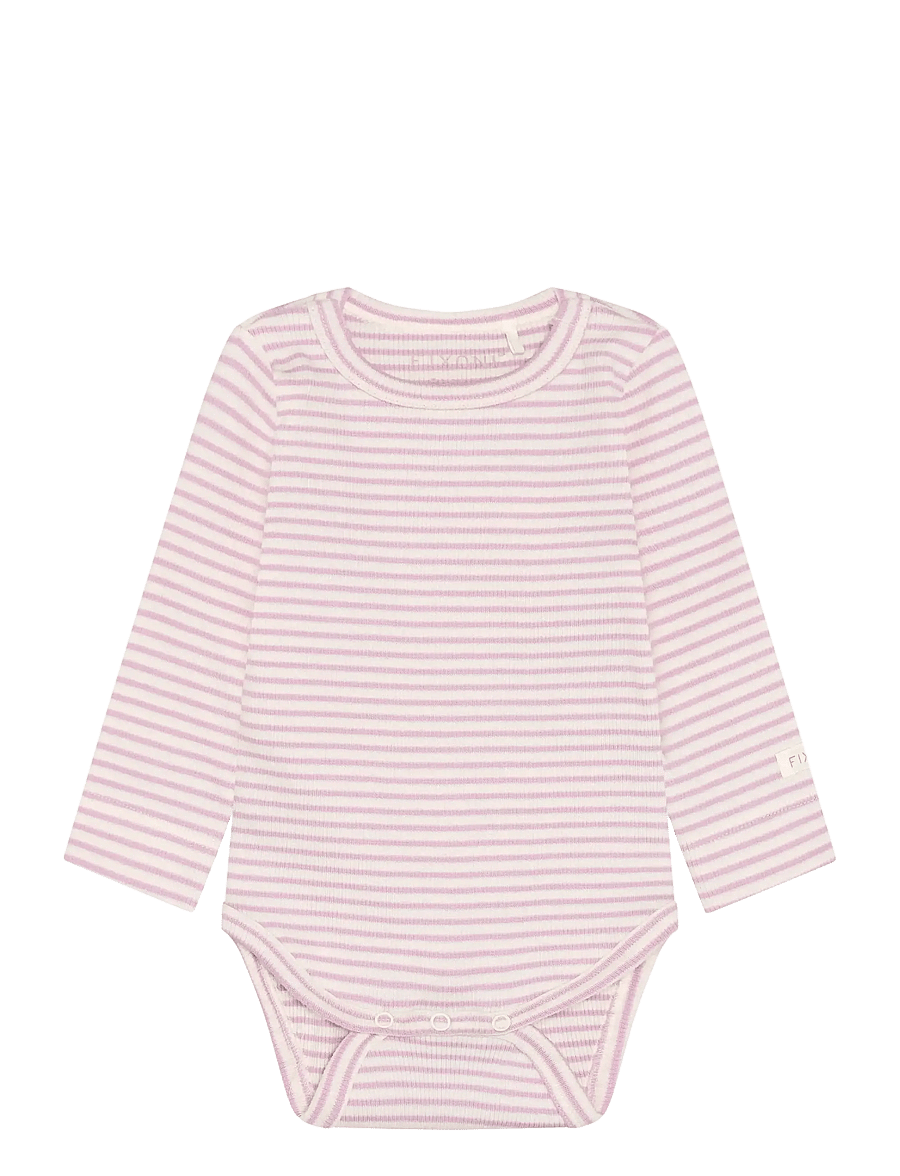 Fixoni - Body LS Rib - langærmede - bleached mauve - 0