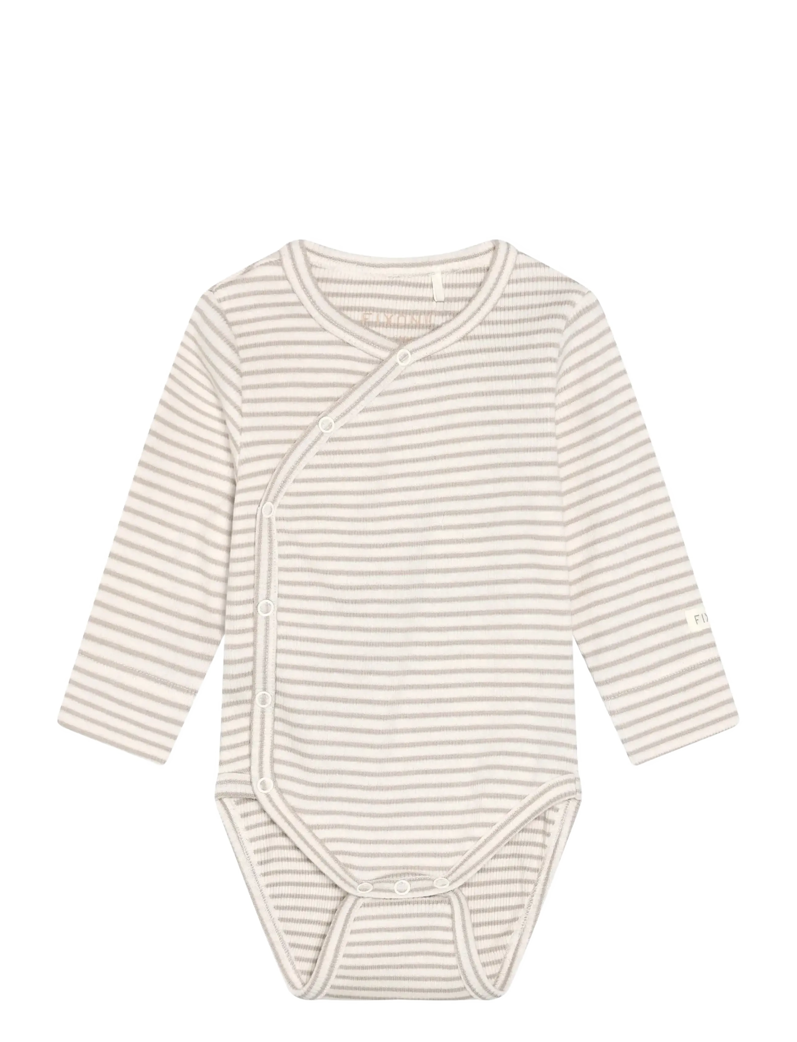 Fixoni Wrap Body Ls Rib, 68, Bodys, Creme - Kinder