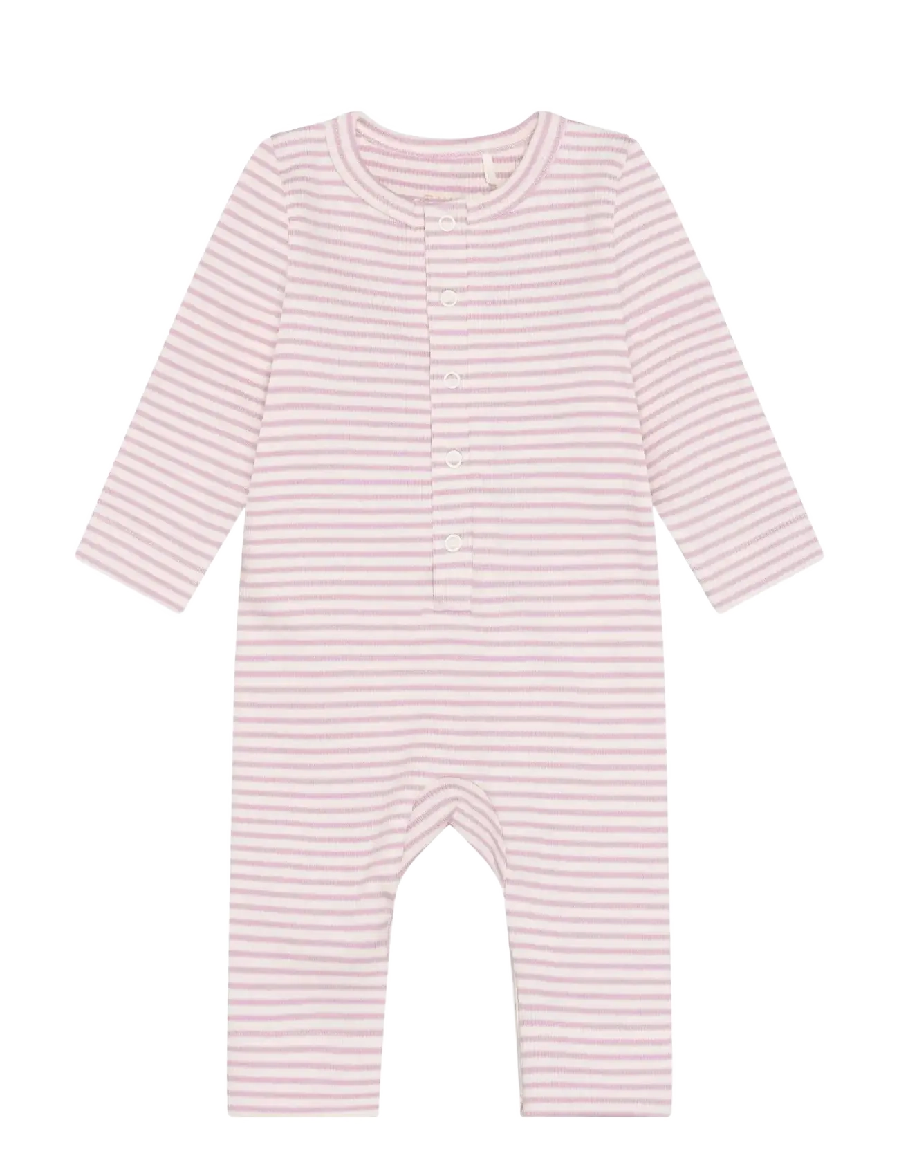 Fixoni Romper Ls Rib, Børn, Stribet Langærmet Romper, Pink, Str: 86