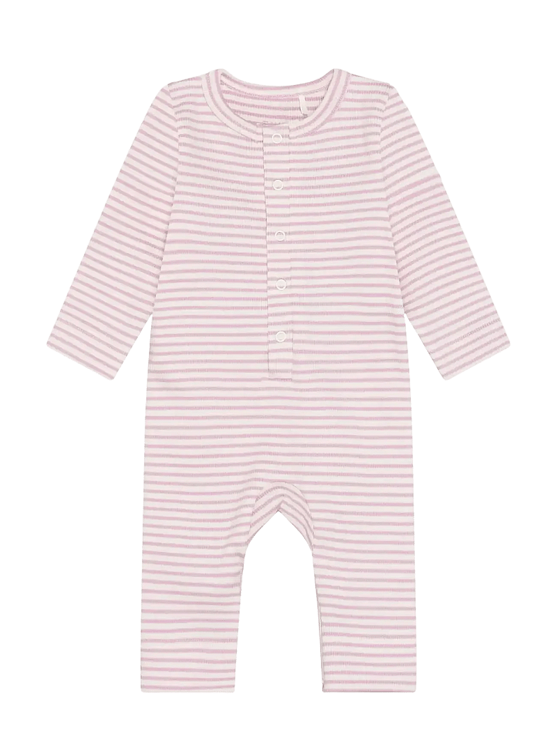 Fixoni - Romper LS Rib - langærmede heldragter - bleached mauve - 0