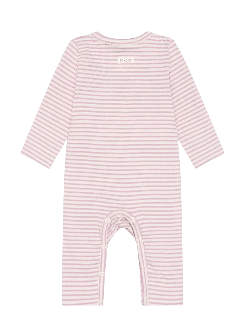 Fixoni - Romper LS Rib - langærmede heldragter - bleached mauve - 1