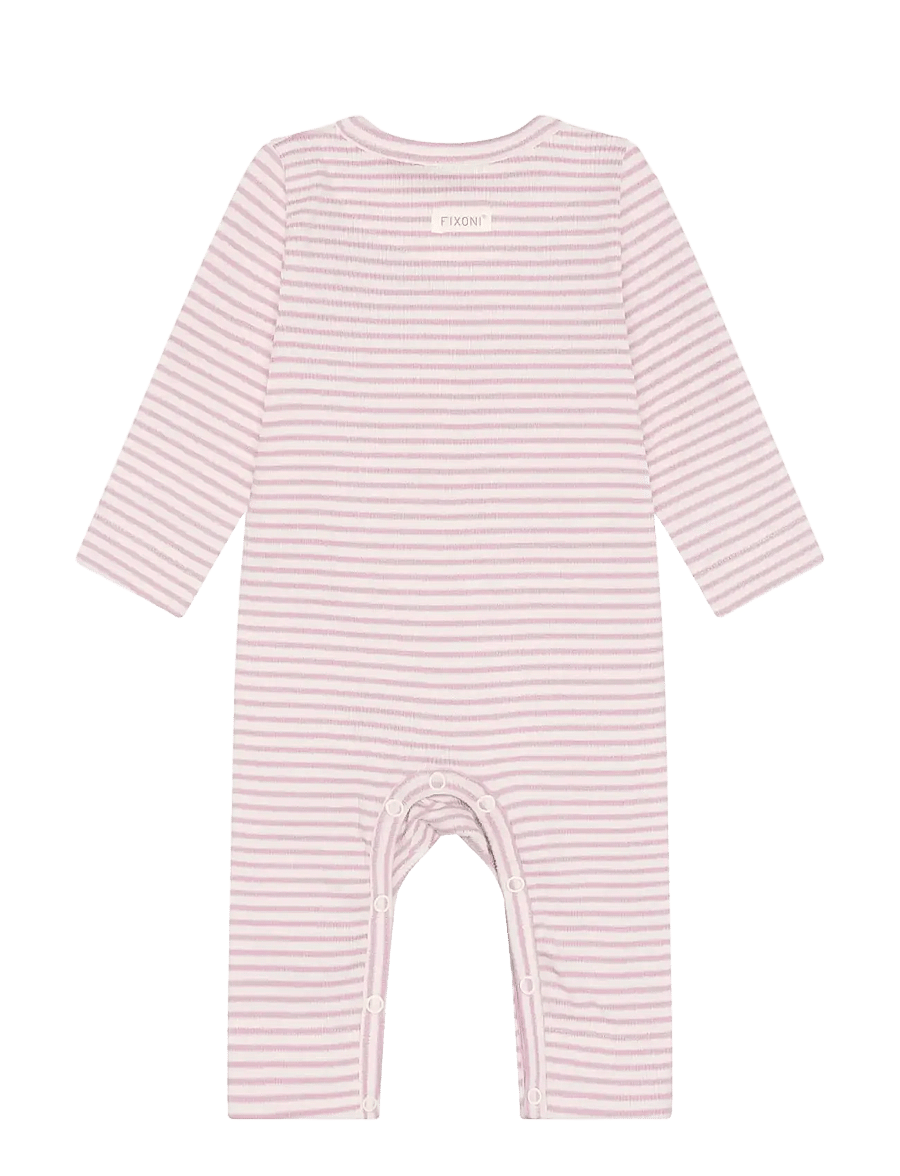 Fixoni - Romper LS Rib - long-sleeved - bleached mauve - 1