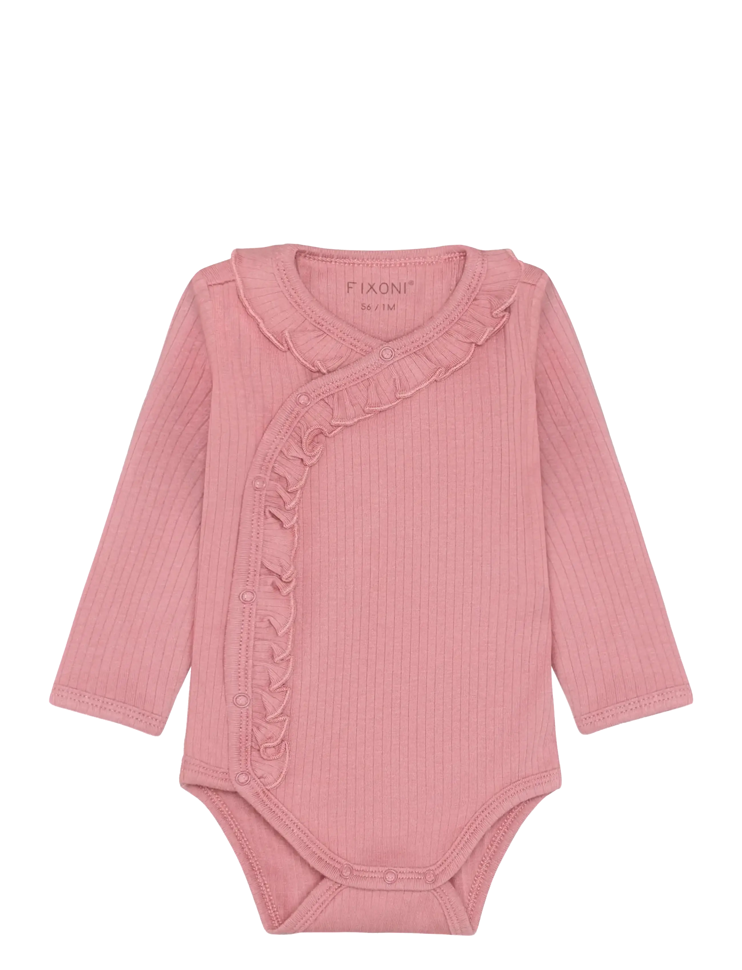 Fixoni Wrap Body LS Rib - Bodies - DUSTY ROSE / pink/rose