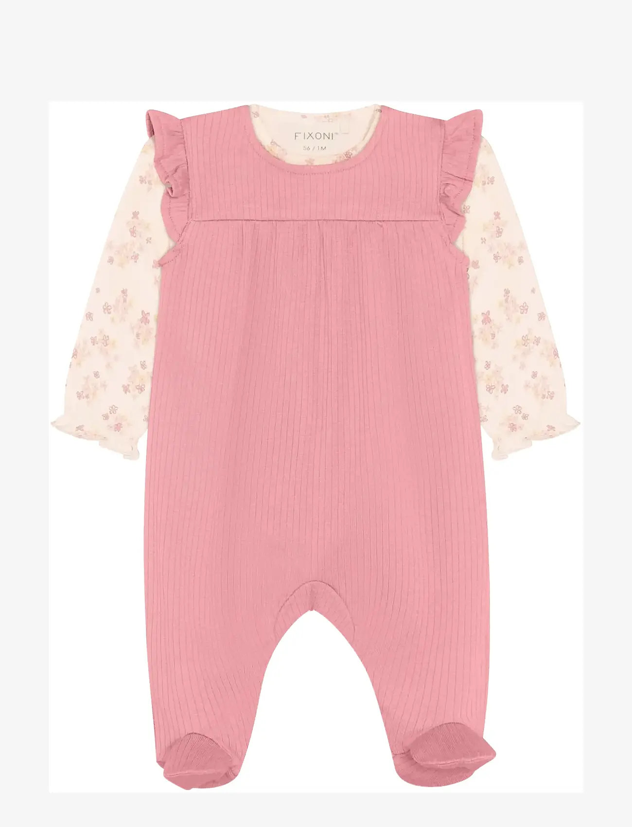 Fixoni - Set w. Body and Romper Rib - set med body - dusty rose - 0