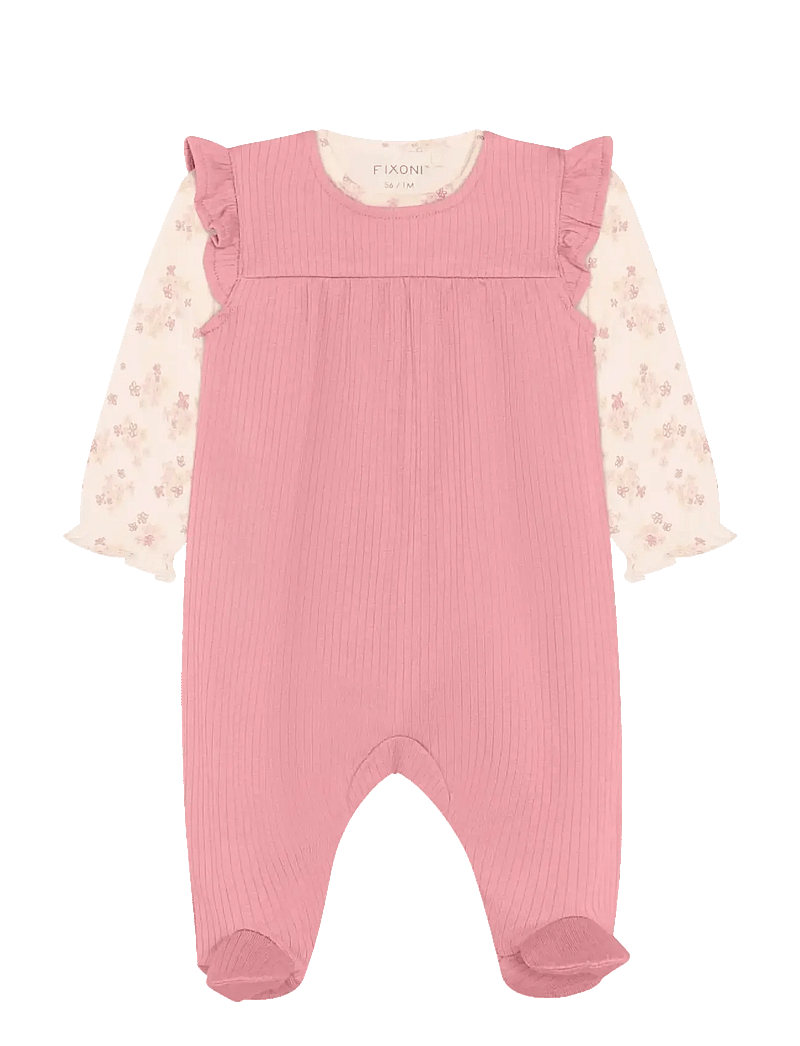 Fixoni - Set w. Body and Romper Rib - set med body - dusty rose - 0