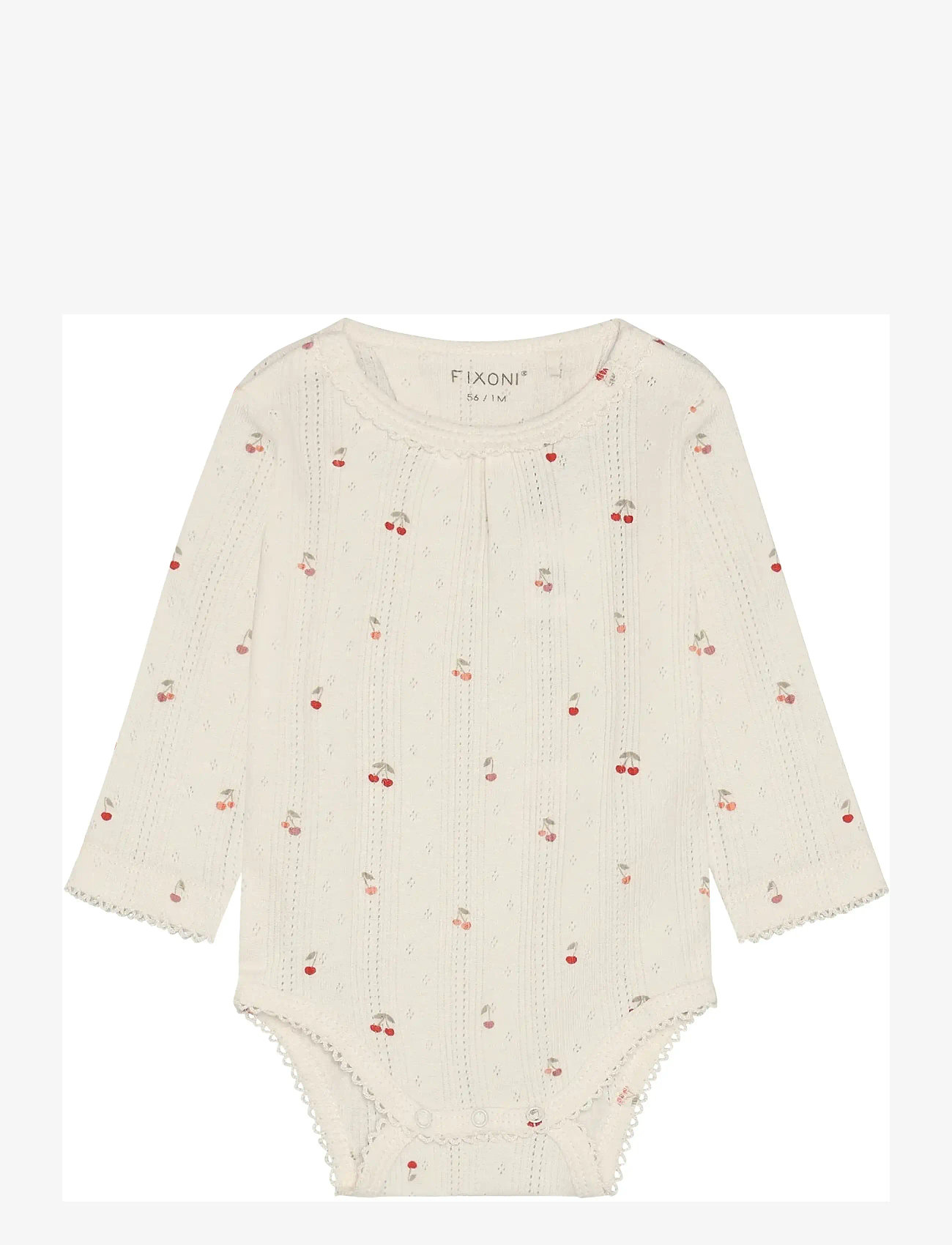 Fixoni - Body LS Pointelle - long-sleeved bodies - eggnog - 0