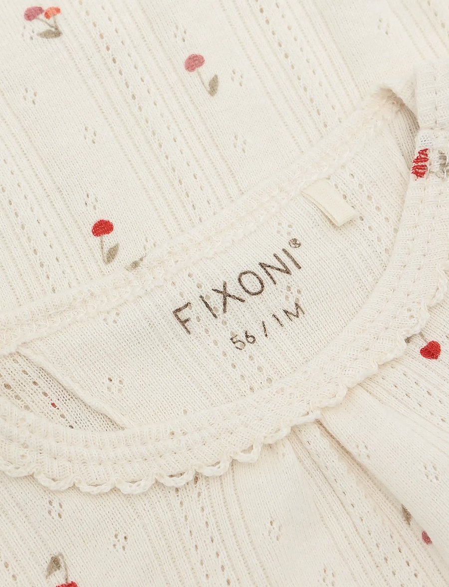 Fixoni - Body LS Pointelle - långärmade bodies - eggnog - 2