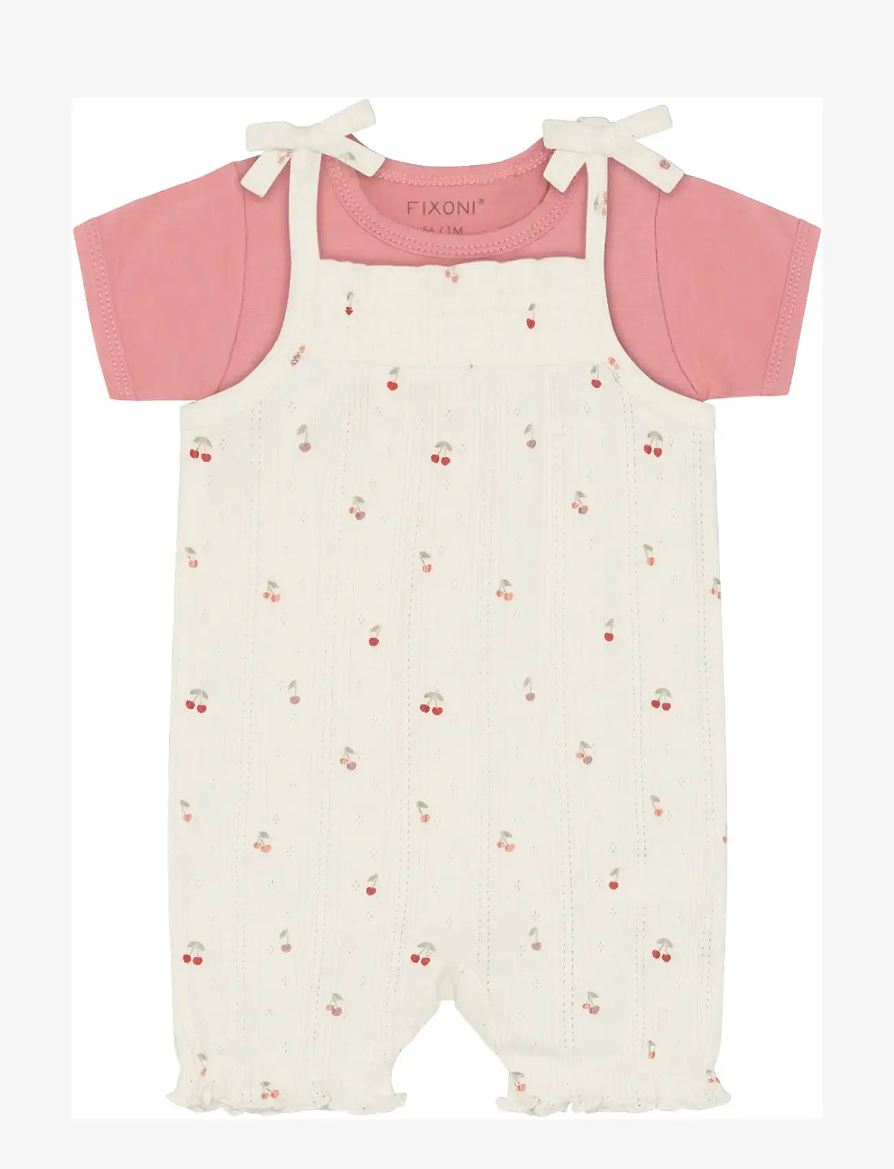 Fixoni - Set w. Body and Romper Pointel - sæt med body - eggnog - 0