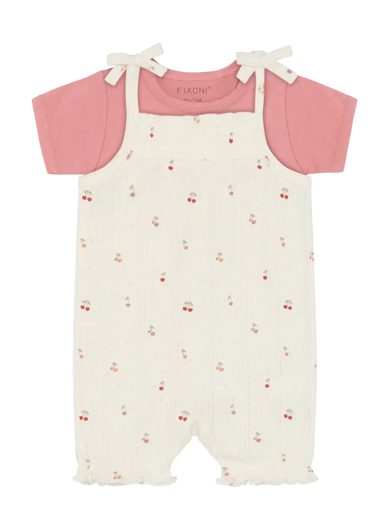 Fixoni Set w. Body and Romper Pointel - Fixoni - EGGNOG / pink/rose