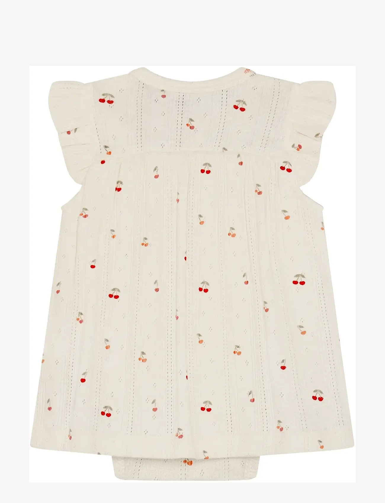 Fixoni - Body Dress SS Pointelle - kurzärmelige babykleider - eggnog - 2