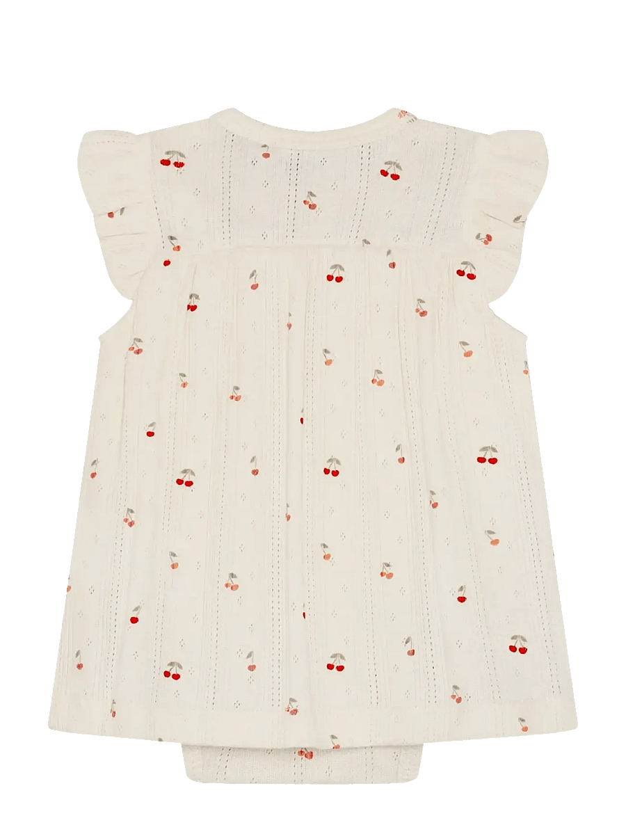 Fixoni - Body Dress SS Pointelle - kortærmede babykjoler - eggnog - 2