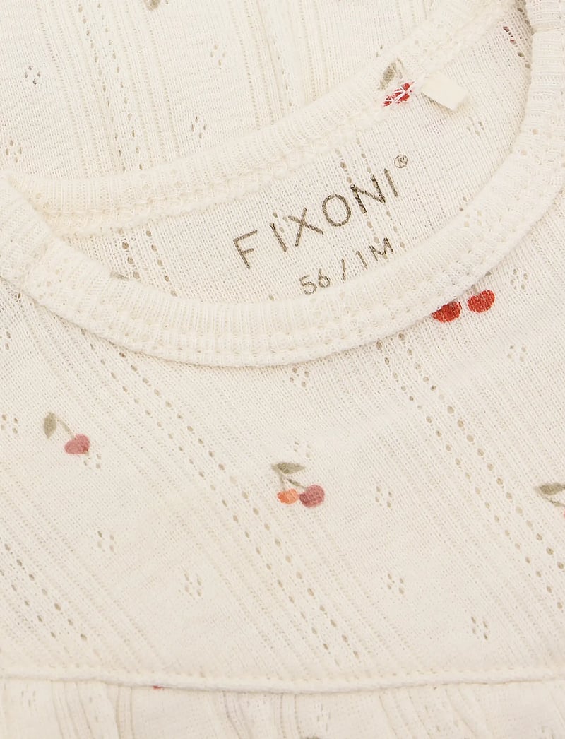 Fixoni - Body Dress SS Pointelle - kurzärmelige babykleider - eggnog - 3