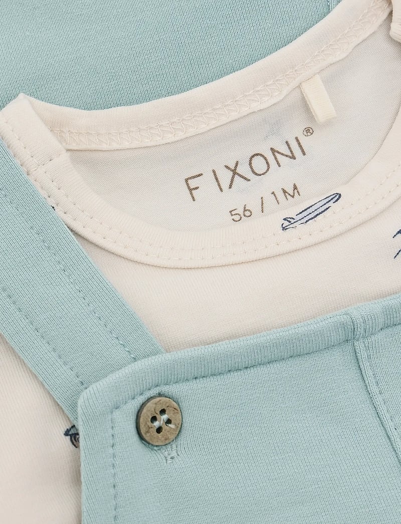 Fixoni - Set w. Body and Romper Sweat - sets mit kurzärmeligem t-shirt - gray mist - 5
