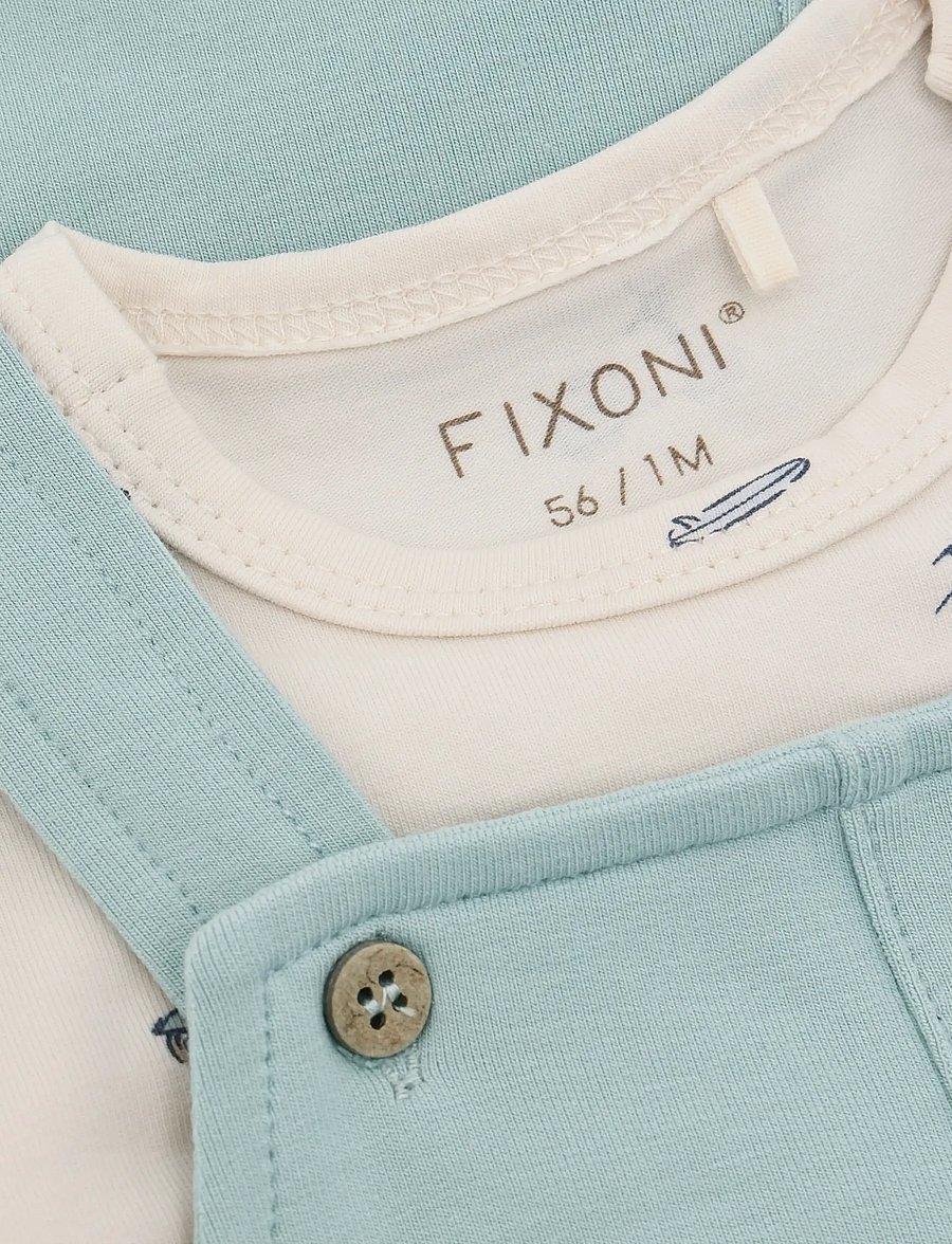 Fixoni - Set w. Body and Romper Sweat - komplekti ar t-kreklu ar īsām piedurknēm - gray mist - 5