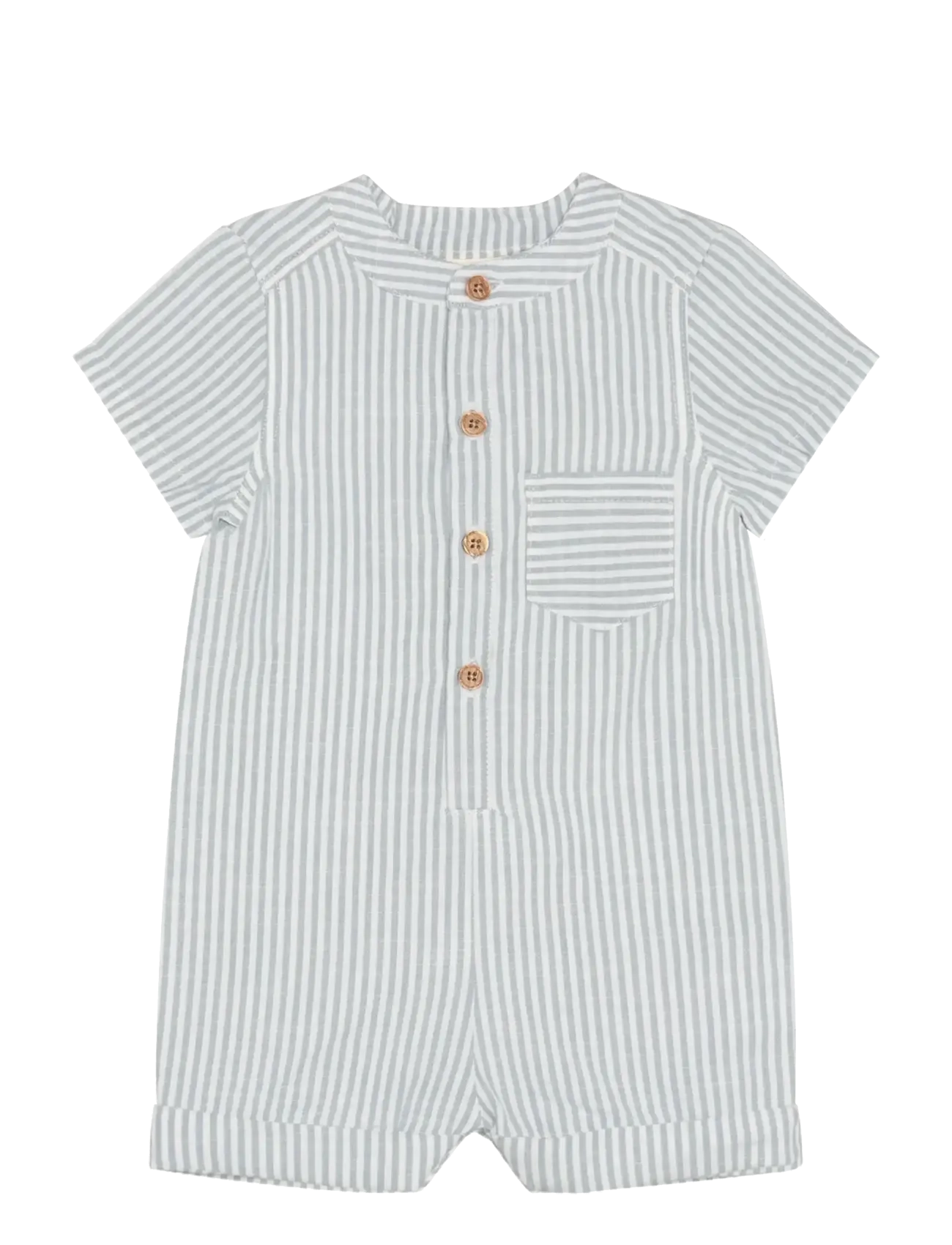 Fixoni Romper Ss Woven, Børn, Stribet Romper, Grå, Str: 68