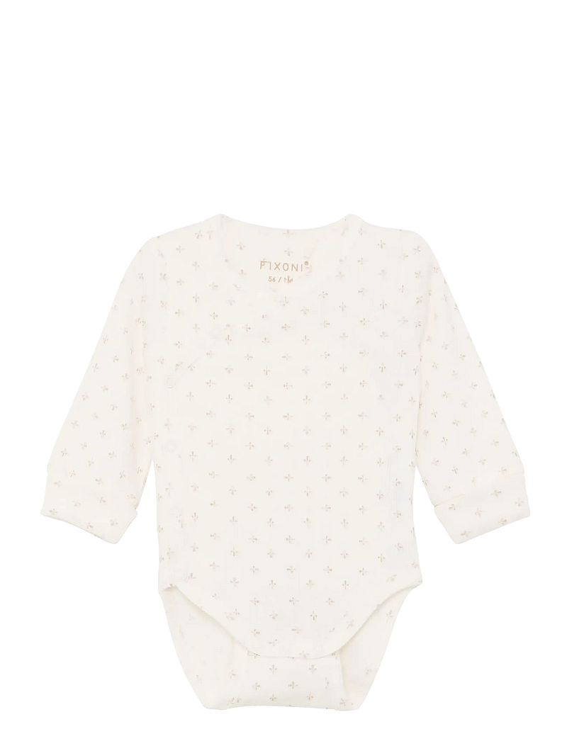 Fixoni - Wrap Body LS Rib - långärmade bodysuits - gardenia - 0