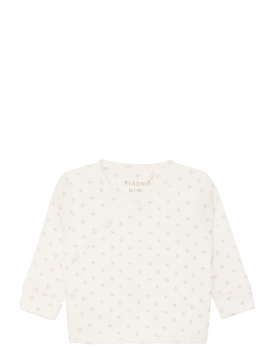 Fixoni - Wrap T-shirt LS Rib - langermede t-skjorter - gardenia - 0