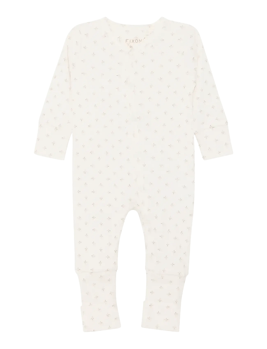 Fixoni - Romper LS Rib - langærmede - gardenia - 0