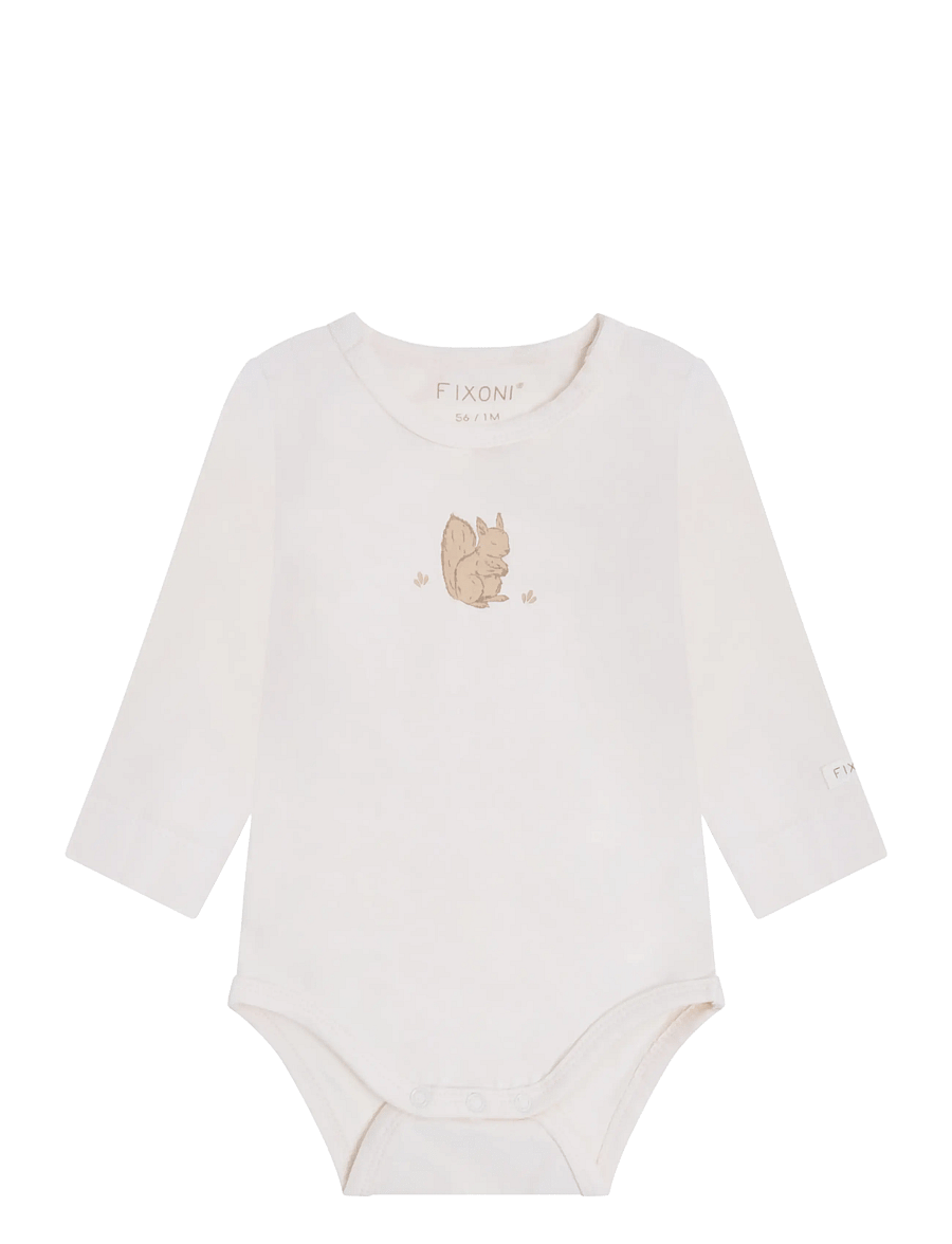 Fixoni - Body LS - långärmade - humus - 0