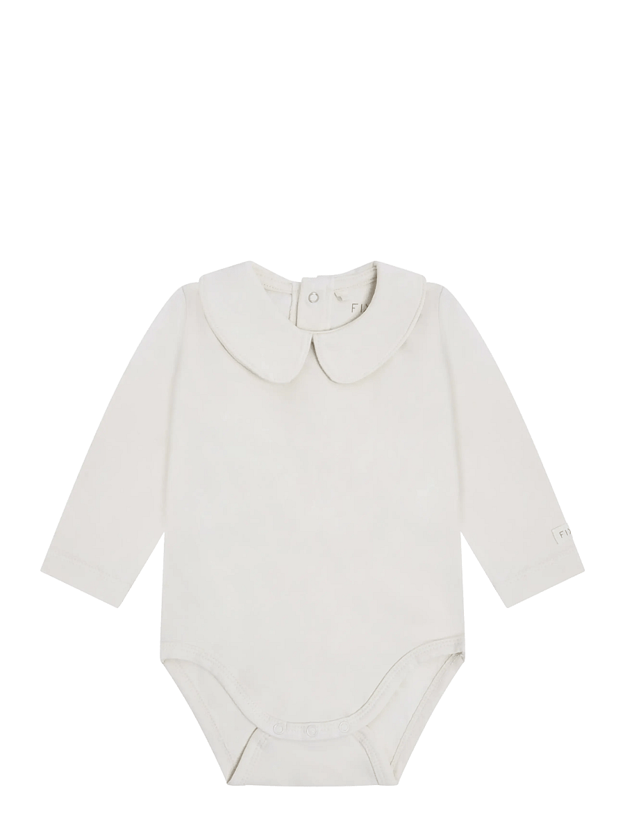 Fixoni - Body LS w. Collar - långärmade - eggnog - 0