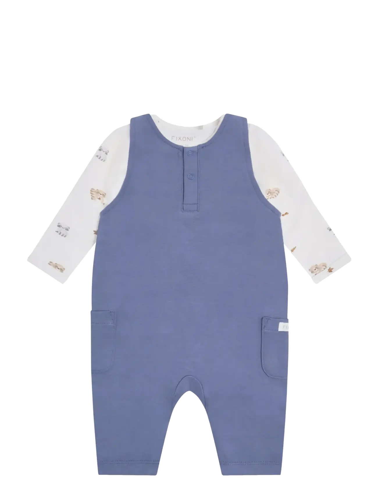 Fixoni Set W. Body And Romper Sweat, 68, Sets, Blau - Sets With Body, Kinder