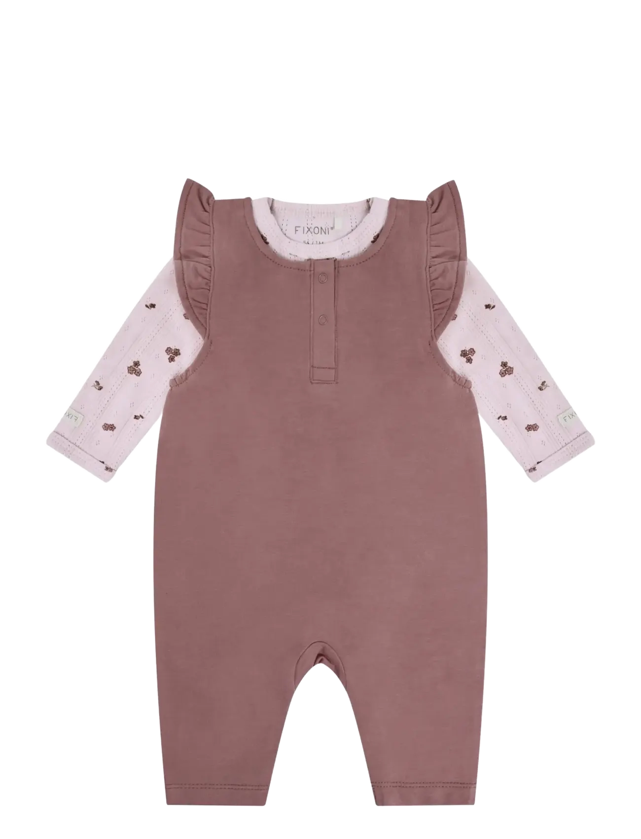 Fixoni Set W. Body And Romper Sweat, 80, Sets, Rosa - Sets With Body, Kinder
