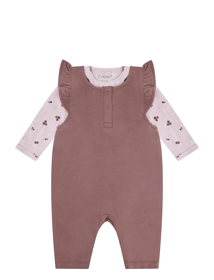 Fixoni - Set w. Body and Romper Sweat - sets mit body - nostalgia rose - 0