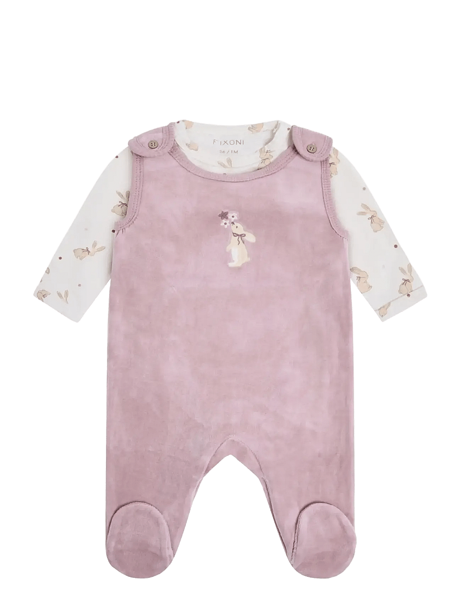 Fixoni - Set w. Body and Velour Romper - sets mit body - keepsake lilac - 0
