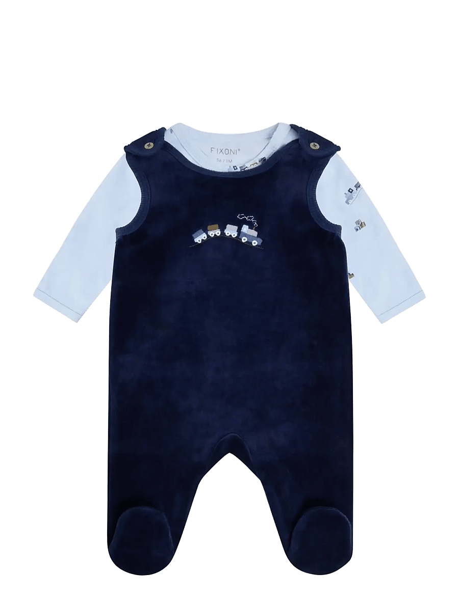 Fixoni - Set w. Body and Velour Romper - sets mit body - navy blazer - 0