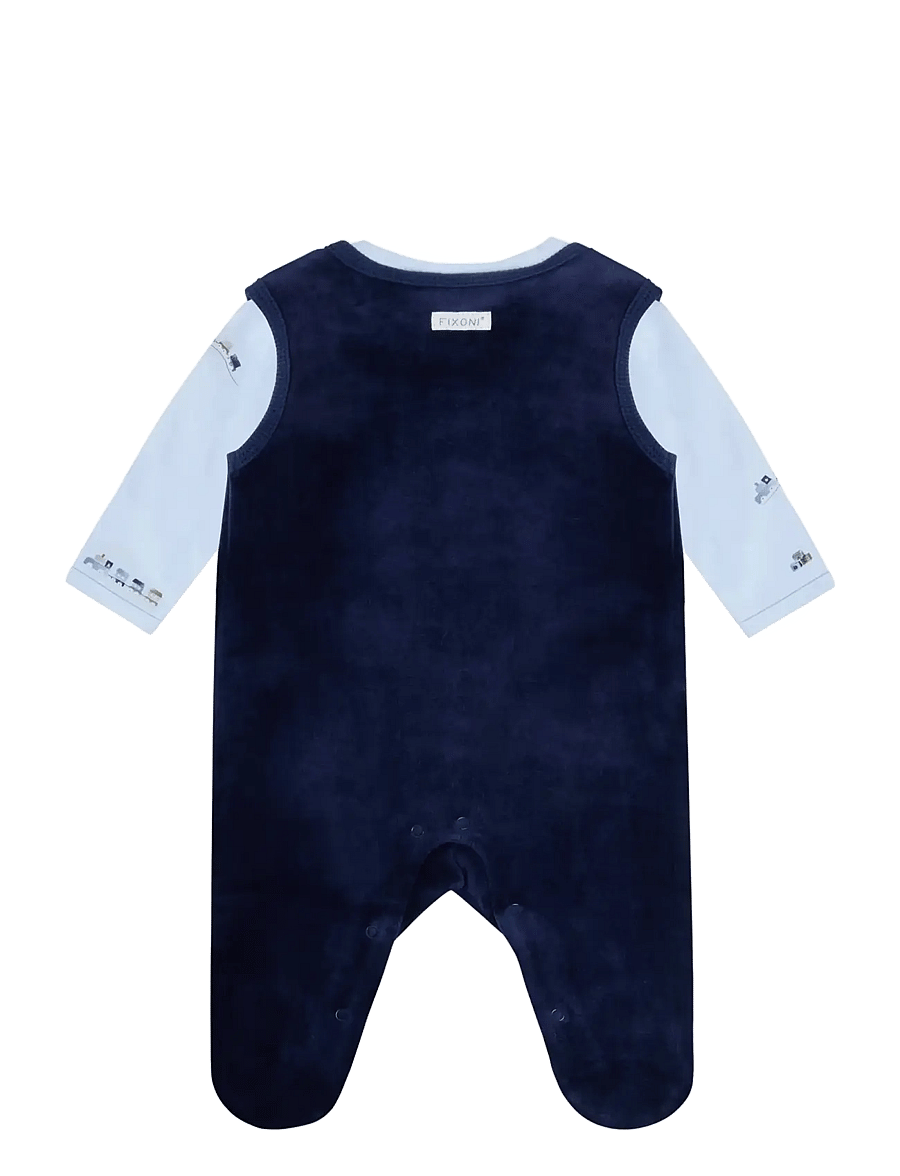 Fixoni - Set w. Body and Velour Romper - sets mit body - navy blazer - 1