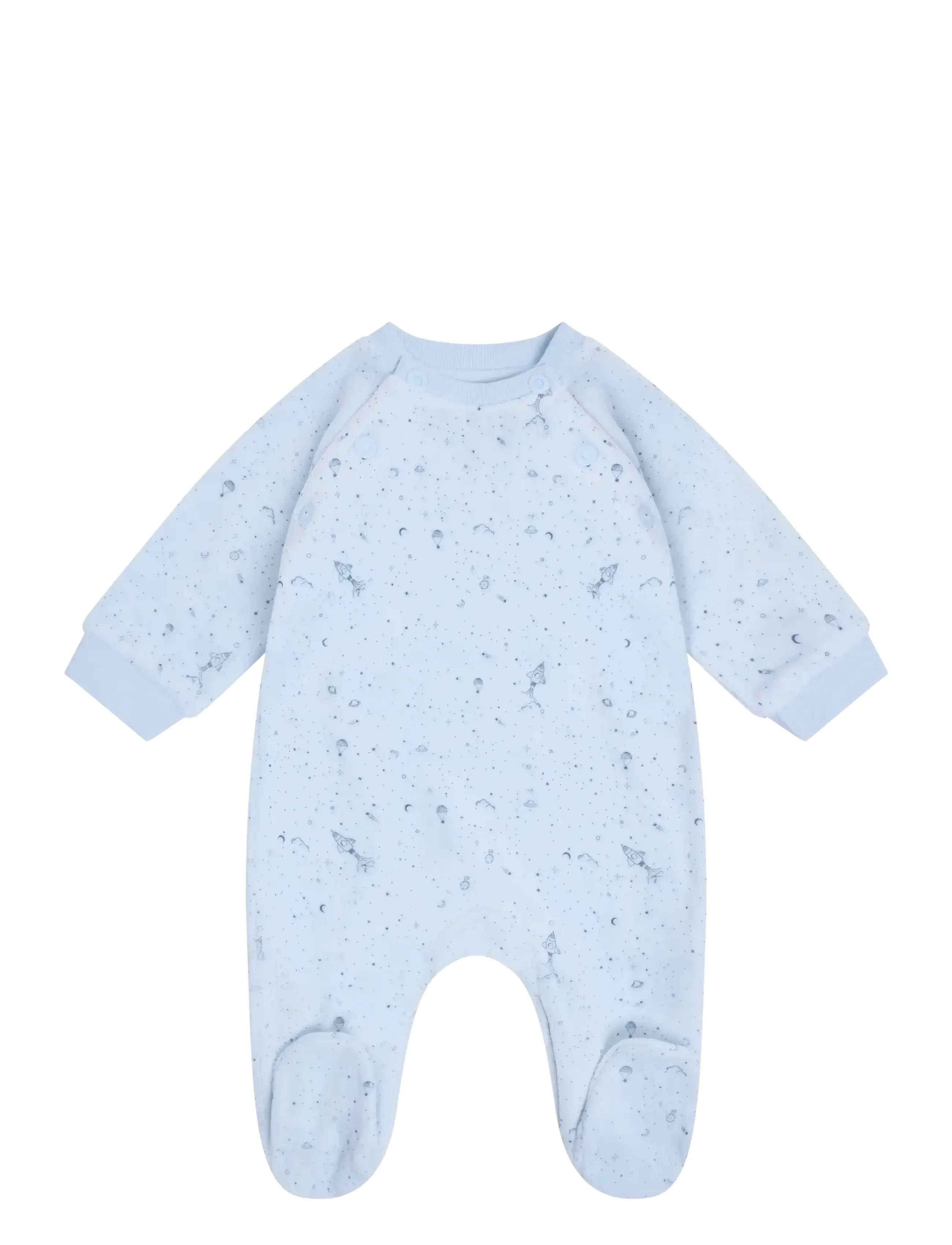 Fixoni Romper Ls Velour, 56, Bodys, Blau - Long-sleeved Kinder