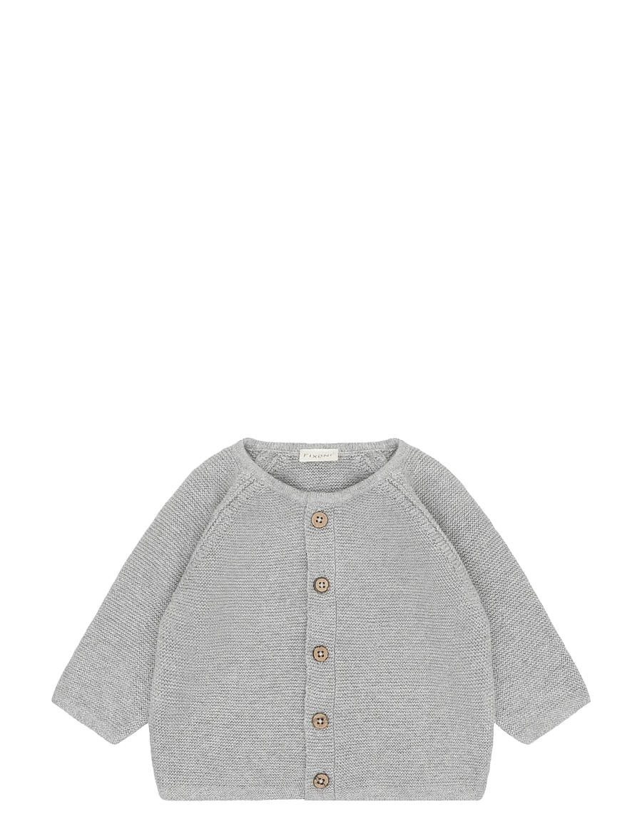 Fixoni - Cardigan Knit - cardigans - flint gray melange - 0