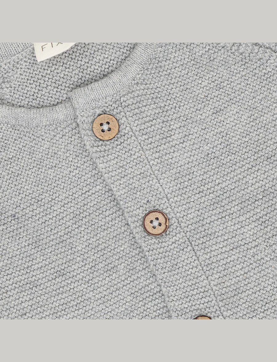 Fixoni - Cardigan Knit - cardigans - flint gray melange - 2