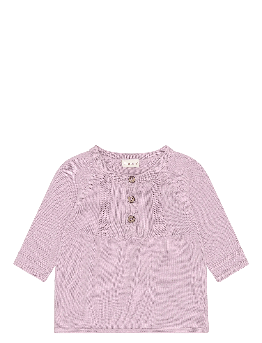 Fixoni - Dress Knit - langærmede babykjoler - keepsake lilac - 0