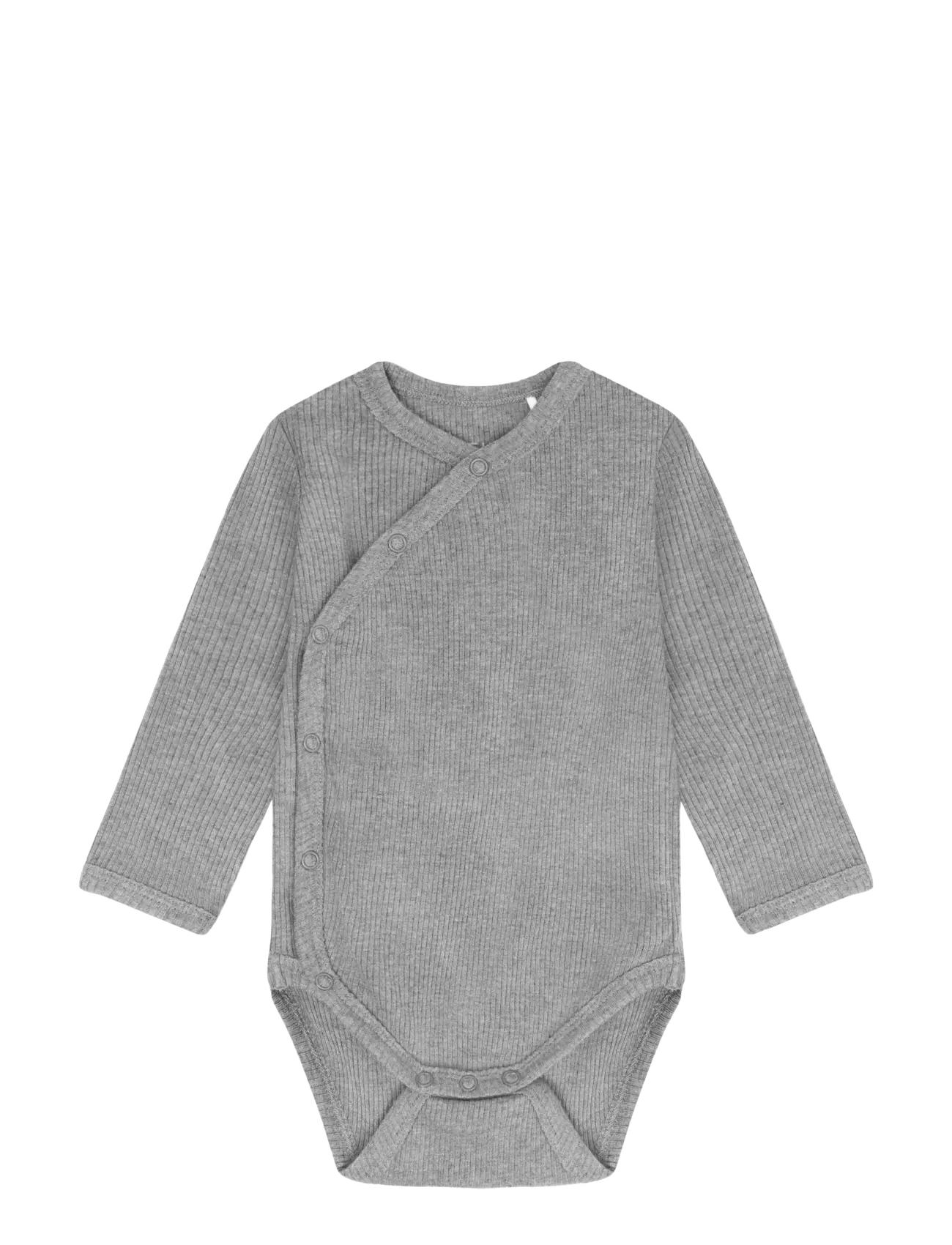 Fixoni Wrap Body LS Melange Rib - Fixoni - FLINT GRAY MELANGE / grey