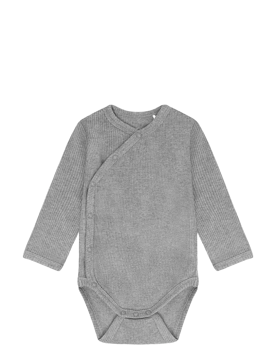 Fixoni - Wrap Body LS Melange Rib - shop efter alder - flint gray melange - 0