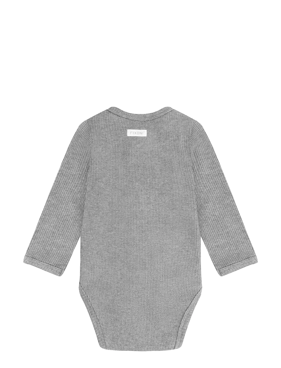 Fixoni - Wrap Body LS Melange Rib - shop efter alder - flint gray melange - 1