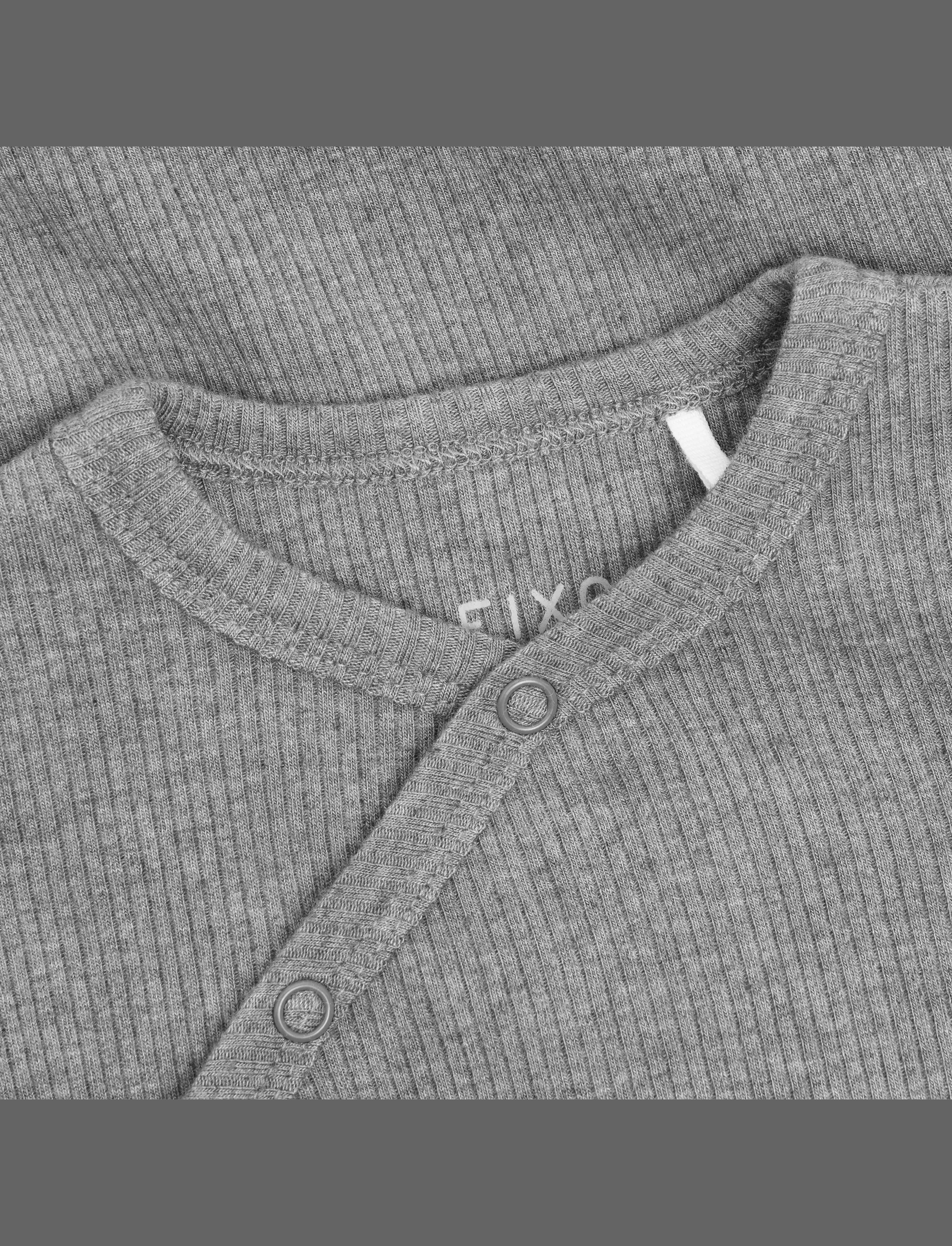 Fixoni - Wrap Body LS Melange Rib - flint gray melange - 2