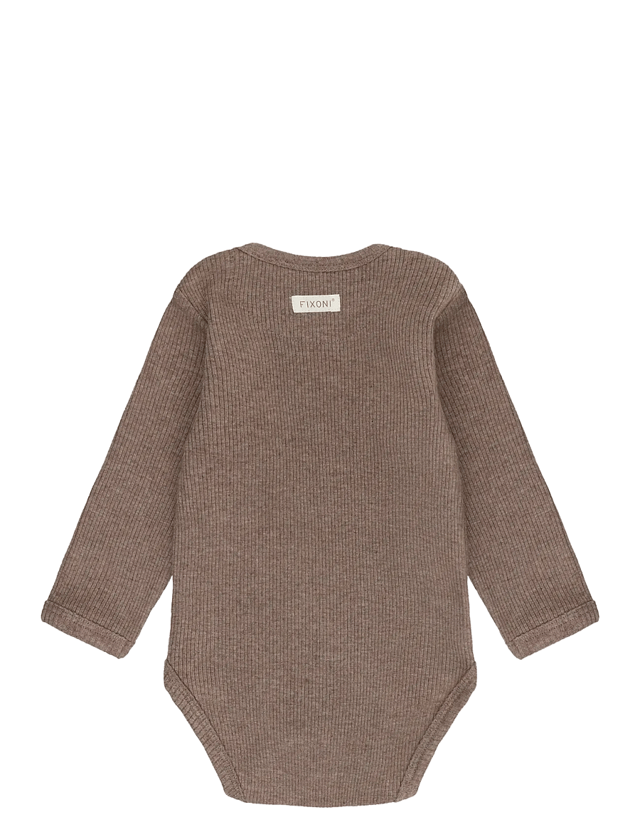 Fixoni - Body LS Melange Rib - langærmede bodyer - mountain trial melange - 2
