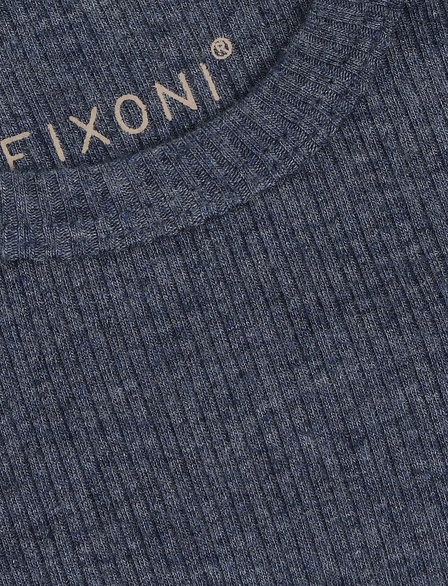 Fixoni - Body LS Melange Rib - långärmade bodies - vintage indigo melange - 2
