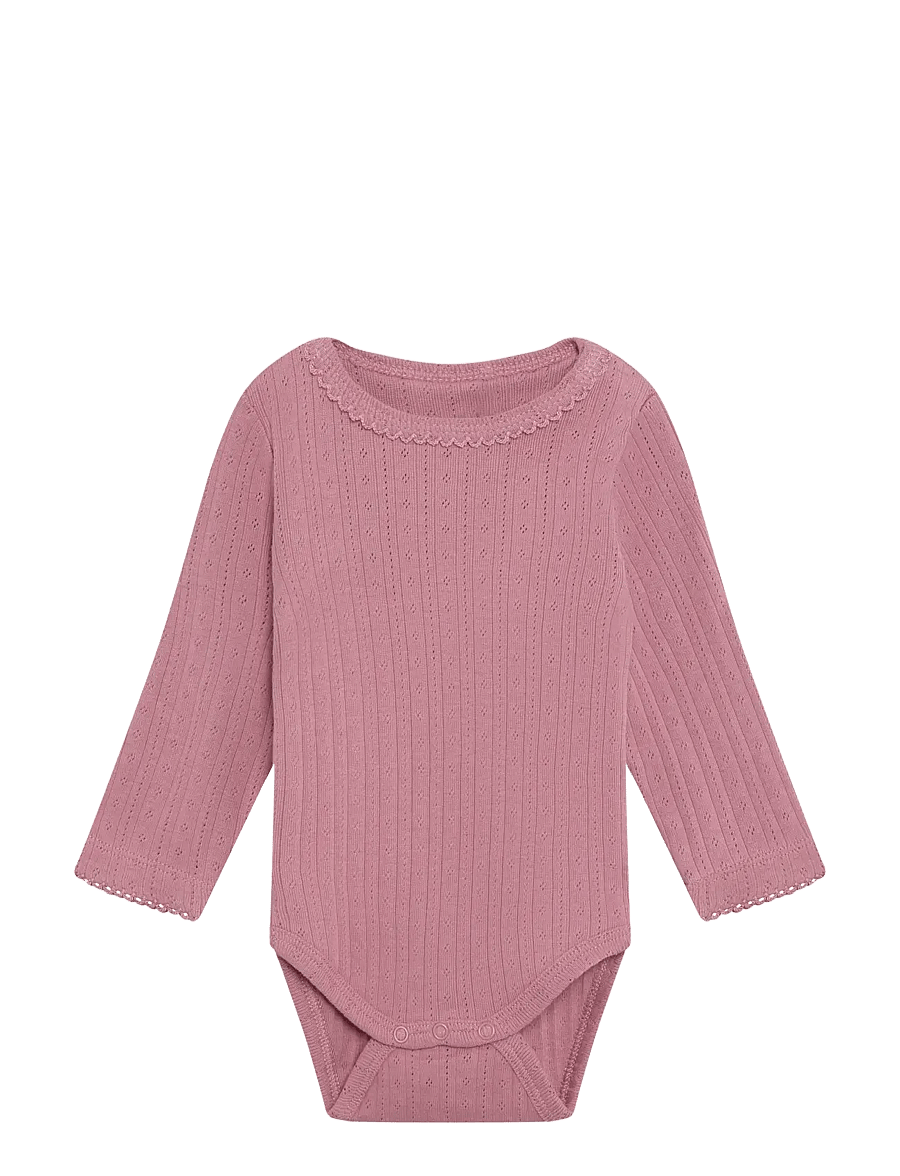 Fixoni - Body LS Pointelle - langærmede bodyer - nostalgia rose - 0