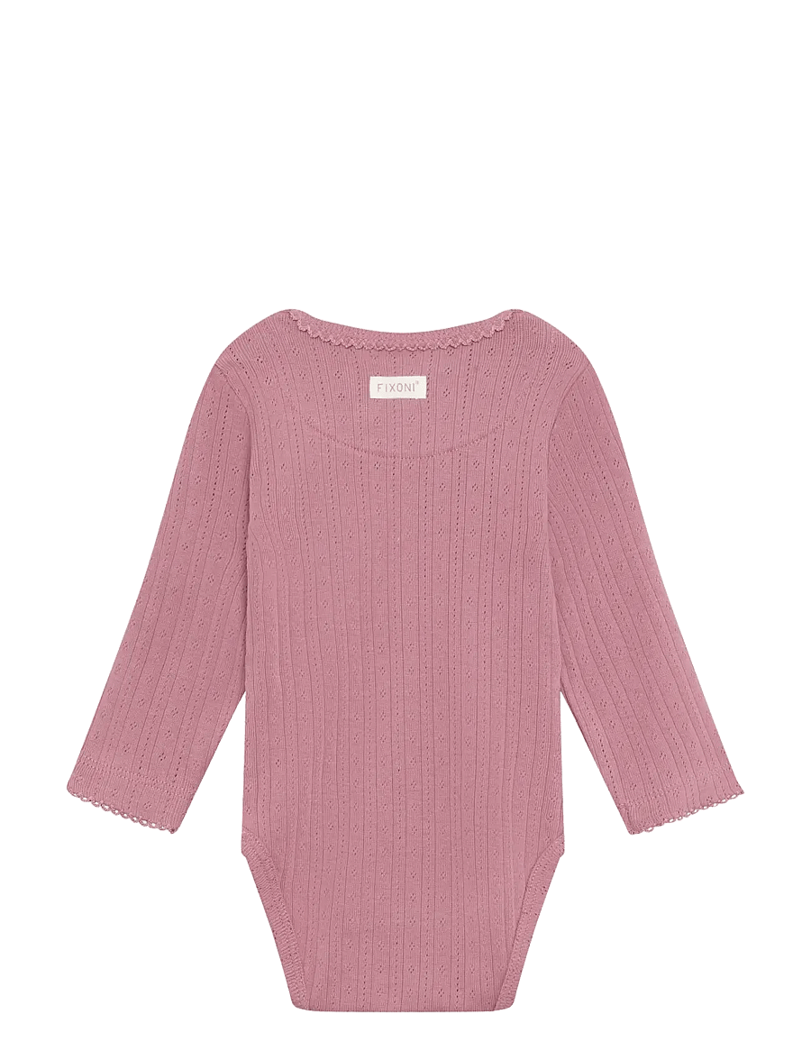 Fixoni - Body LS Pointelle - langærmede bodyer - nostalgia rose - 1