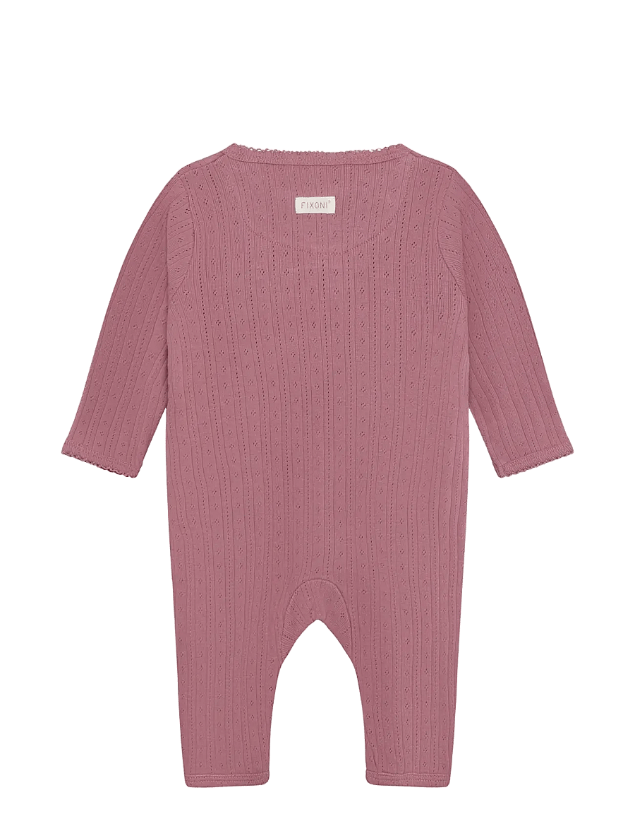 Fixoni - Romper LS Pointelle - langærmede heldragter - nostalgia rose - 1