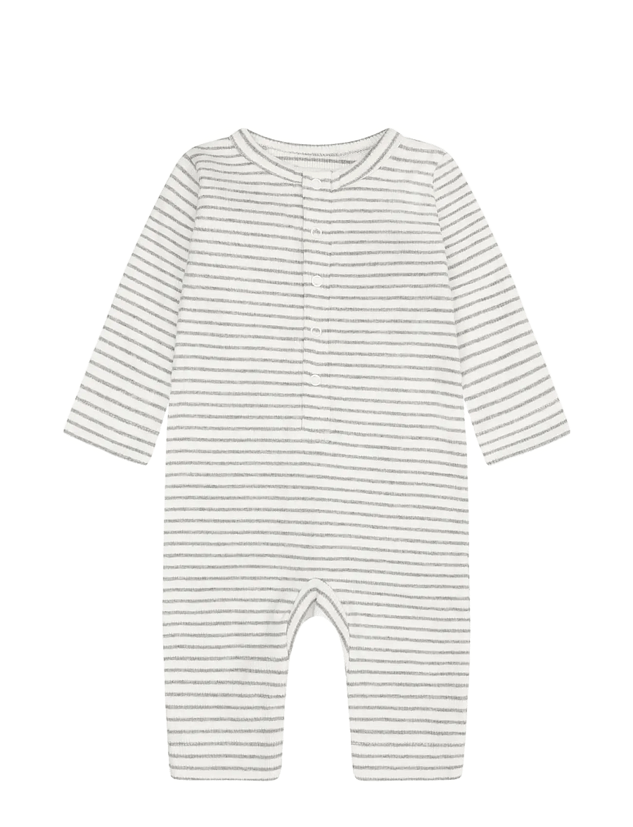 Fixoni - Romper LS Rib - langærmede heldragter - flint gray melange - 0