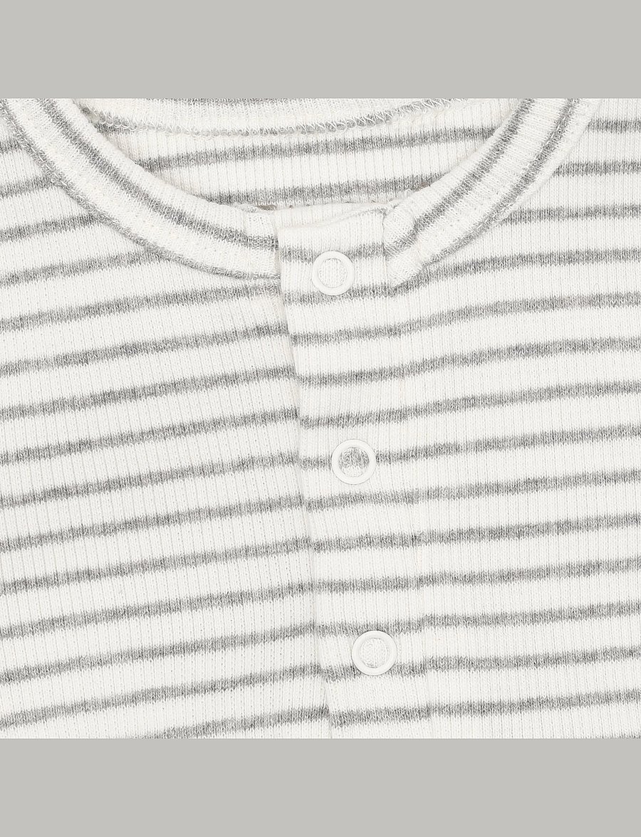 Fixoni - Romper LS Rib - langærmede heldragter - flint gray melange - 2