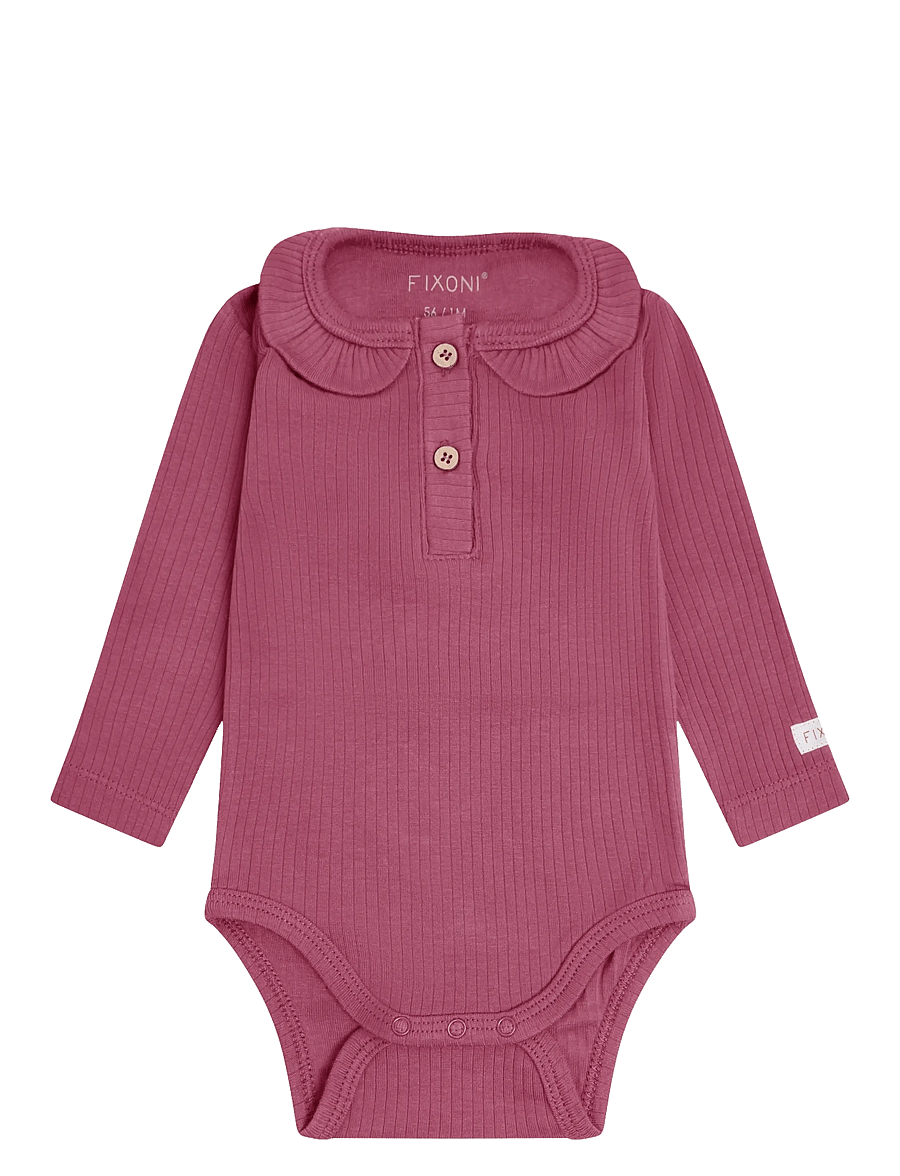 Fixoni - Body LS Rib - langærmede bodyer - crushed berry - 0