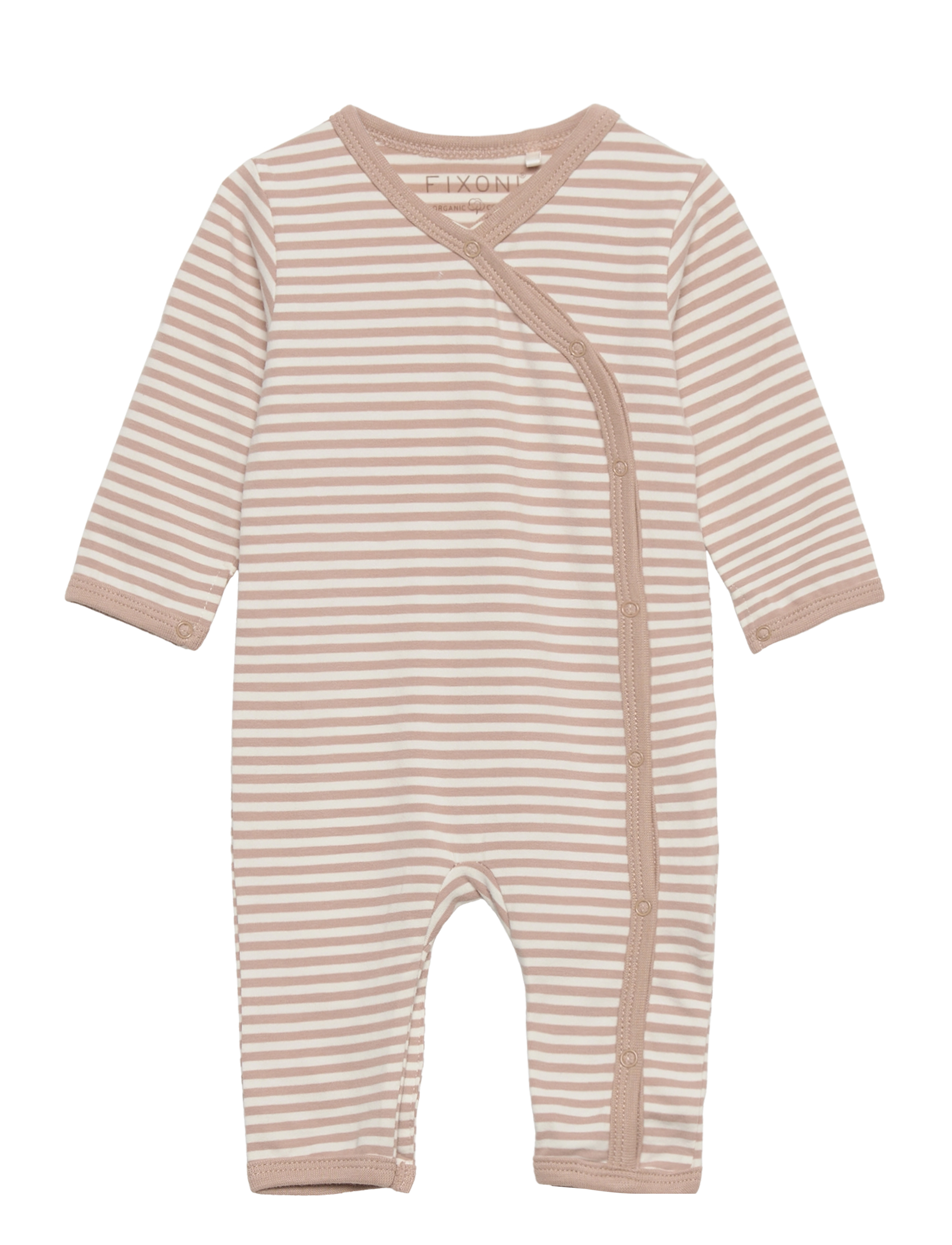 Fixoni Wholesuit Y/D Stripe, Børn, Stribet Slå Om Sparkedragt, Beige, Str: 32
