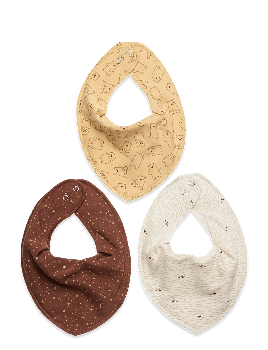 Fixoni - Bandana Bibs 3-pack - dregglisar - straw - 0