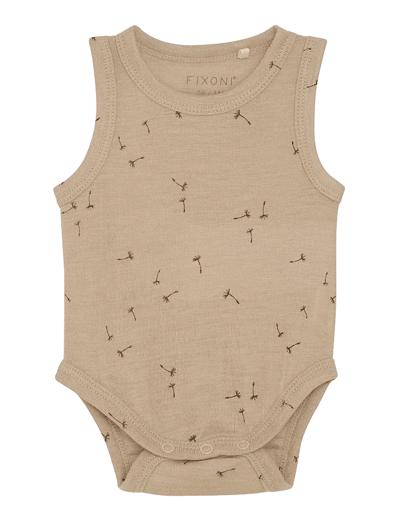 Fixoni - Body NS - uldundertøj baby - light taupe - 0