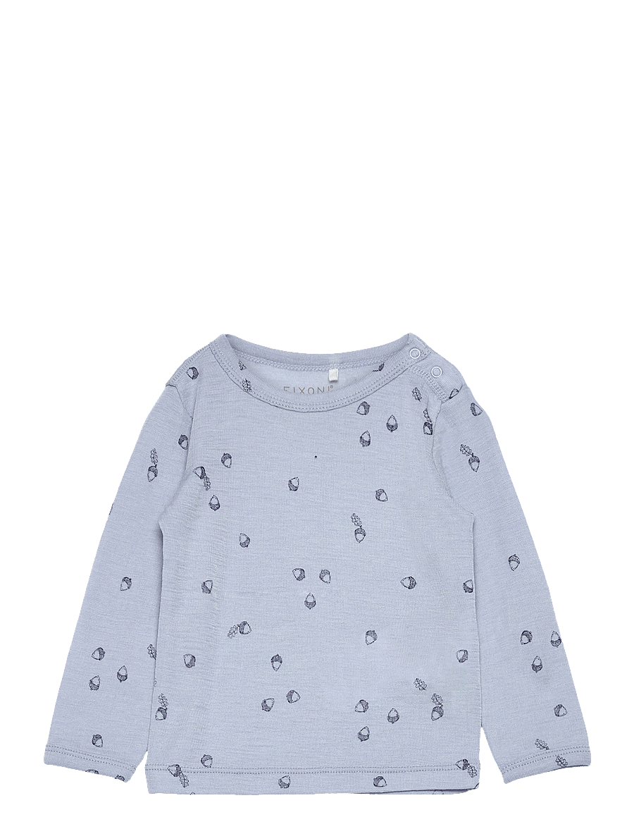 Fixoni - Blouse LS - long-sleeved t-shirts - blue fog - 0